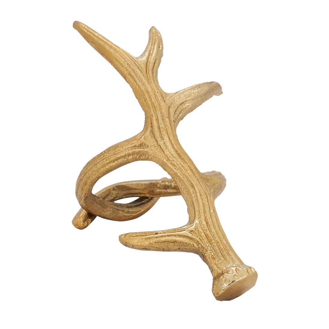 Fennco Styles Rustic Antler Design Aluminum Napkin Rings, Set of 4- Bronze Branch Napkin Holders for Home Decor, Banquets, Holiday and Special Occasions