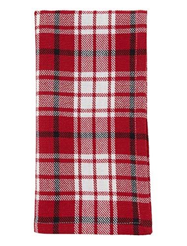 Fennco Style Holiday Plaid Cotton Table Runner 16" W x 72" L - Red Festive Table Cover for Christmas Décor, Everyday Use, Banquet, Family Gathering and Special Occasion