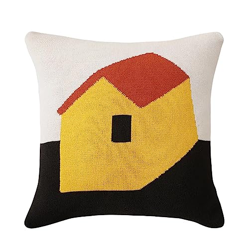 Fennco Styles Novelty Knit Design Decorative Throw Pillow 18" W x 18" L – Multicolor Textured Cushion for Home, Couch, Sofa, Bedroom, Office Décor and Special Occasion