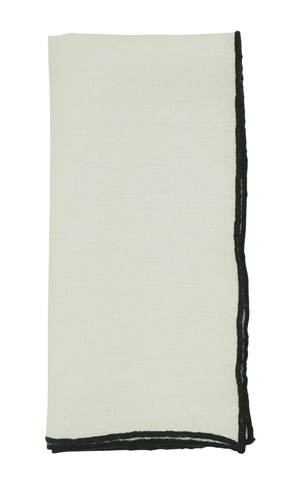 Fennco Styles Amelia Collection Classic Stonewashed Border Stitch 100% Pure Linen 20 x 20 Inch Cloth Napkins – Natural Dinner Napkins for Banquet, Wedding, Special Events and Home Décor
