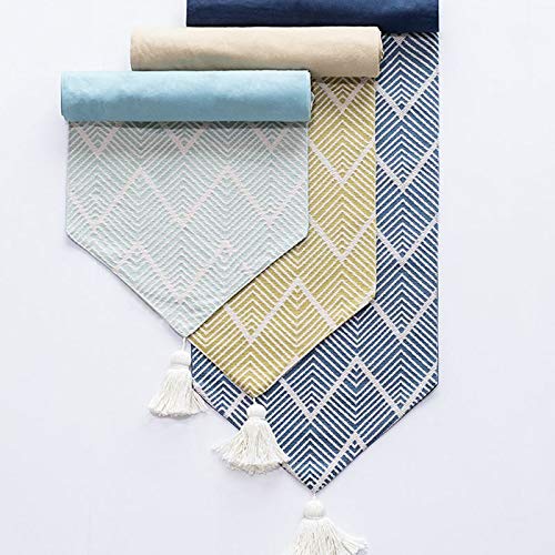 Fennco Styles Contemporary Chevron Tassel Cotton Blend 14 x 71 Inch Table Runner – Woven Table Runner for Indoor Party, Family Gathering, Beach House and Home Décor