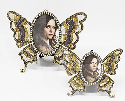 Fennco Styles Crystal and Pearl Elegant Decorative Metal Picture Frame