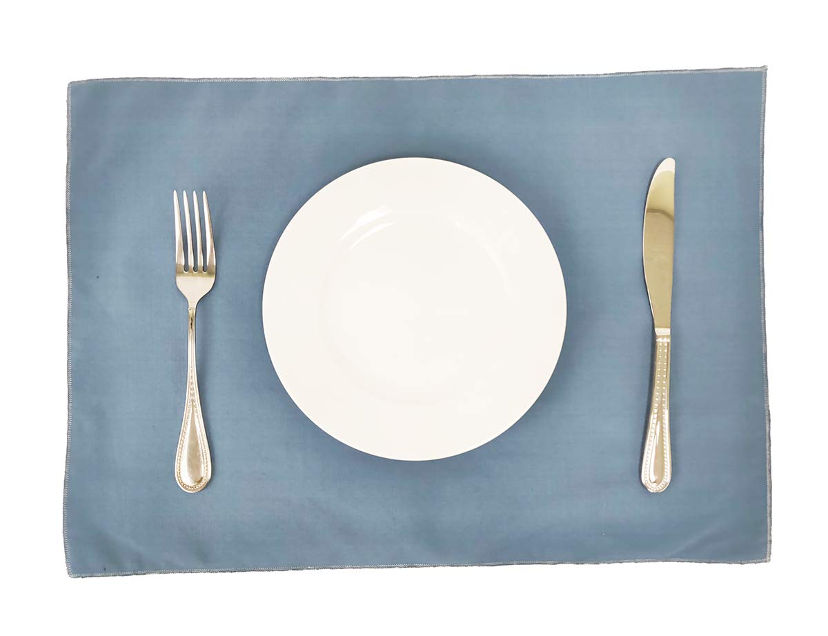 Fennco Styles Buffalo Check Double Layers Reversible Placemats 14" W x 20" L, Set of 4 - Handmade in USA - Plaid Table Mats for Everyday Use, Banquet, Holiday, Family Gathering, Special Occasion
