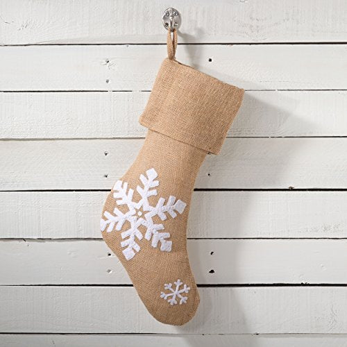 Fennco Styles Lumi Snowflake Burlap Holiday Christmas Tree Skirt (53" Tress Skirt)