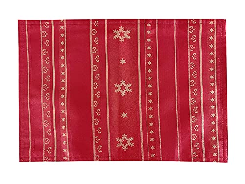 Fennco Styles Holiday Snowflake Printed Table Runner 16" W x 54" W - Red Woven Table Cover for Home Décor, Banquet, Family Gathering, Christmas, Special Occasion