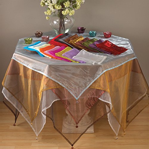 Fennco Styles Sorbet Tissue Organza Tablecloth Sheer Table Cover for Everyday Use, Banquets and Special Events