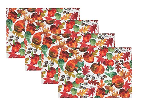 Fennco Styles Pumpkin Foliage Harvest Table Runner - Multicolor Fall Leaves Table Cover for Thanksgiving, Seasonal Décor, Banquet, Family Gathering and Special Events