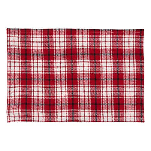 Fennco Style Holiday Plaid Cotton Table Runner 16" W x 72" L - Red Festive Table Cover for Christmas Décor, Everyday Use, Banquet, Family Gathering and Special Occasion