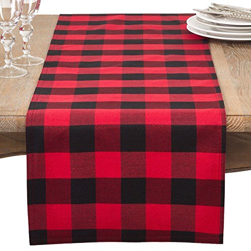 Fennco Styles Buffalo Plaid Collection Classic Checked Cotton Blend Table Linens