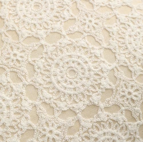 Fennco Styles Embroidered Lace Floral Decorative Throw Pillow Cover