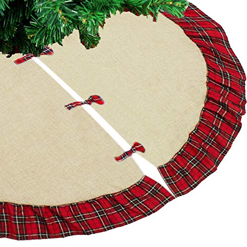 Fennco Styles Holiday Tartan Plaid Dazzle Christmas Decorative Tree Skirt
