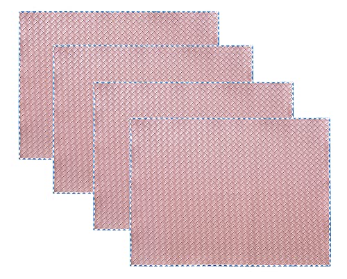 Fennco Styles Modern Basket Weave Placemats 13" W x 18" L, Set of 4 - Woven Table Mats Heat Resistant Insulation Anti-Slip for Home, Boho Décor, Dining Table, Banquets and Special Events