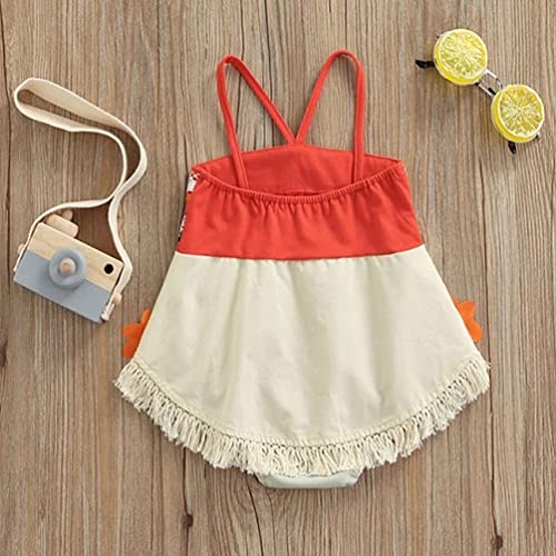 stylesilove Infant Baby Girls Lace Fringe Princess Adventure Romper Multicolor Sleeveless Flower Sunsuit Spring Summer Outfit