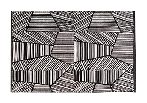 Fennco Styles Reversible Woven Geometric Table Runner 14”W x 71”L - Black Textured Table Cover for Home, Dining Table Décor, Banquets, Holidays