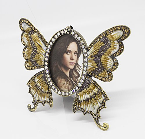 Fennco Styles Crystal and Pearl Elegant Decorative Metal Picture Frame