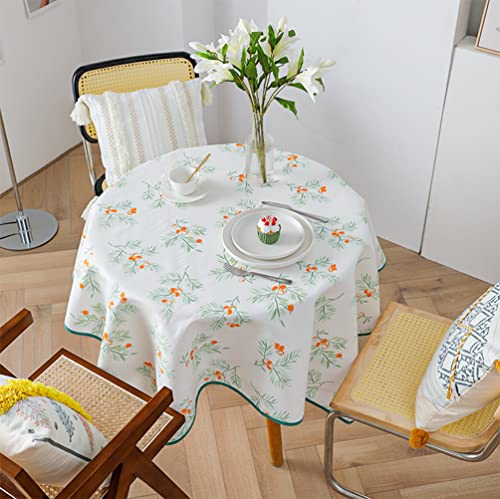 Fennco Styles Garden Floral Print Tablecloth 55" W x 55" L - Yellow Flowers Wrinkle-Free Washable Table Cover for Everyday Use, Banquets, Holidays, Indoor Outdoor Events and Special Occasions