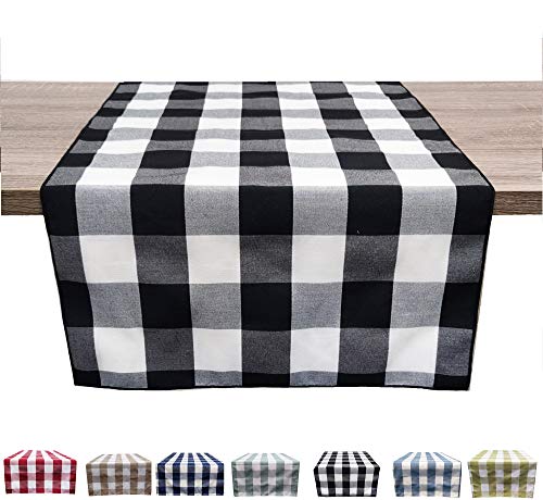 Fennco Styles Buffalo Check Design Table Runner - Handmade in USA - Plaid Rustic Table Cover for Everyday Use, Banquet, Holiday, Family Gathering and Special Occasion