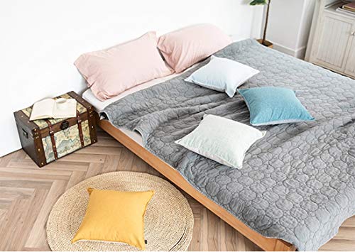 Fennco Styles Contemporary Neutral Solid Textured Reversible Decorative Throw Pillow 18 x 18 Inch - Linen Blend Throw Pillow for Couch, Bedroom and Home Everyday Use