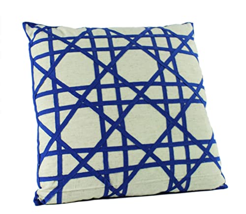 Fennco Styles Petite Treillage Fretwork Design Decorative Throw Pillow, 18" Square, Filler Included