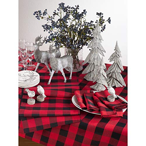 Fennco Styles Buffalo Plaid Collection Classic Checked Cotton Blend Table Linens