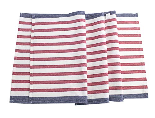 Fennco Styles American Flag Striped Cotton Table Linens