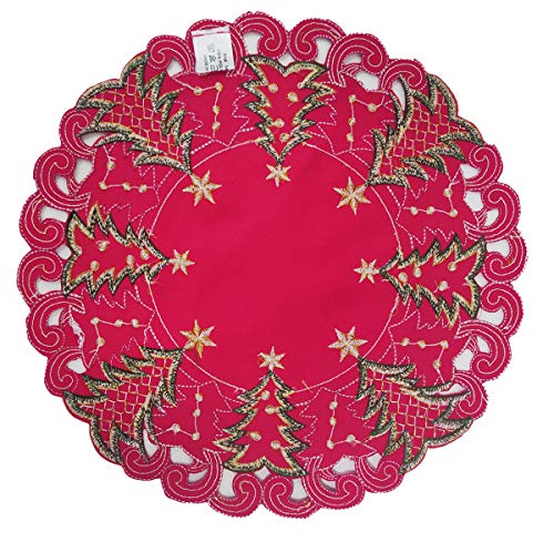 Fennco Styles Pandora Collection Holiday Christmas Tree Table Linens