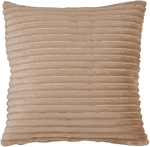 Fennco Styles Plush Faux Rabbit Fur Throw Pillow 18" W x 18" L – Cushion for Couch, Bedroom, Living Room and Office Décor