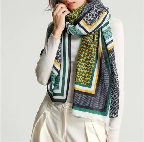 stylesilove Women Stripe Geometric Printed Lightweight Fashion Scarf Large Shawl Scarves Neck Wraps for All Season, 7 Colors