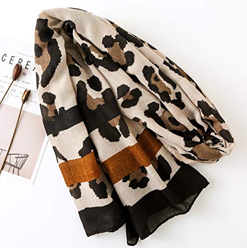 stylesilove Spring Summer Leopard Animal Printed Scarf Lightweight Wrap Shawl for Women Girls
