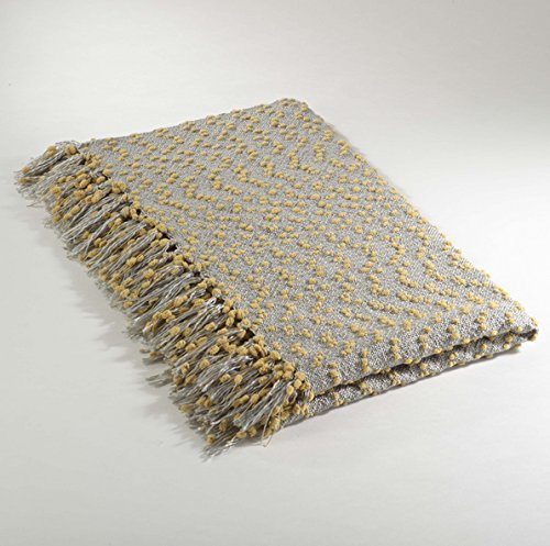 Fennco Styles Petite Pompon Design Throw Blanket with Tassel 50" W x 60" L - Soft Woven Blanket for Home, Living Room, Bedroom and Couch Decor