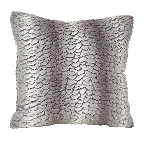 Fennco Styles Juneau Collection Country Faux Fur Animal Palette 18 x 18 Inch Throw Pillow with Case & Insert – Natural Throw Pillow for Couch, Bedroom and Living Room Décor