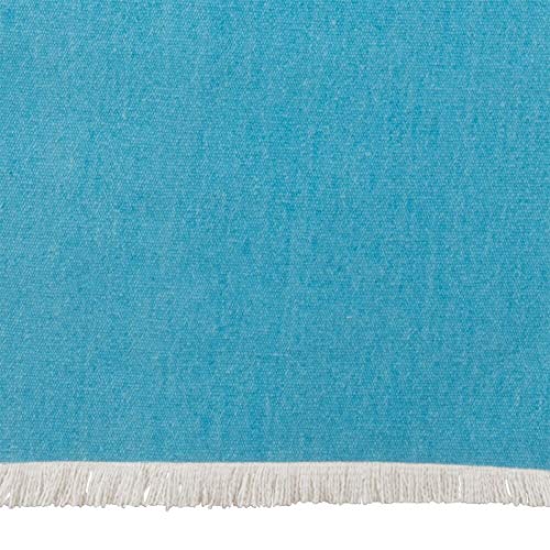 Fennco Styles Fringe Border Design Cotton Table Runner 16" W x 72" L - Table Cover for Christmas, Holiday, Dining Table, Everyday Use, Banquets and Special Occasion