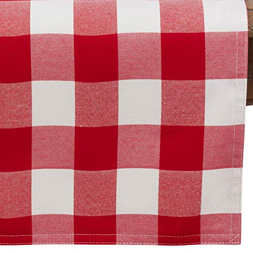 Fennco Styles Buffalo Plaid Collection Classic Checked Cotton Blend Table Linens