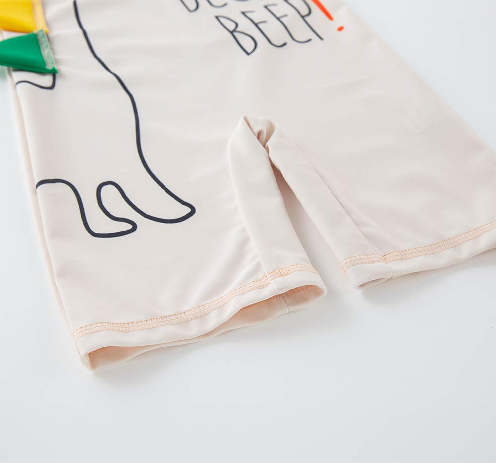 Styles I Love Kid Boys Dinosaur One-Piece Short Sleeve Zipper Rash Guard with Swim Hat 2pcs Swimsuit Beach Bathing Suit