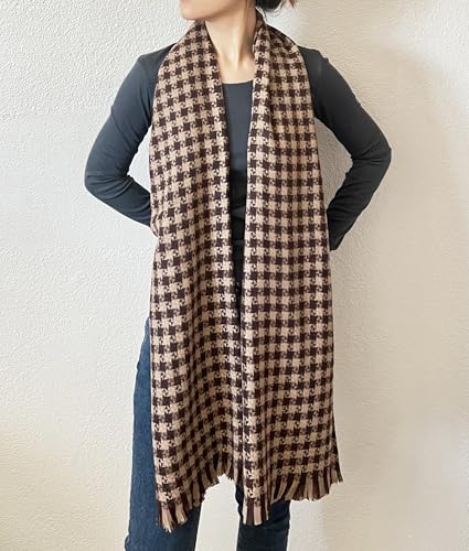 stylesilove Women Windmill Pattern Woven Cashmere Scarf with Fringe Warm and Ultra Soft Scarves Shawl Neck Wraps