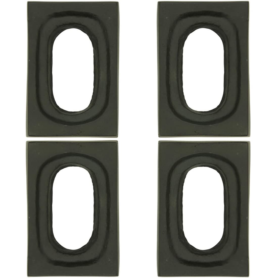 Fennco Styles Rectangle Aluminum Napkin Rings, Set of 4 - Black Metal Decorative Napkin Holders for Home, Dining Room, Banquet, Family Gathering, Holiday and Special Occasion