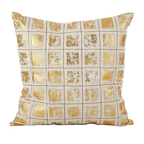 Fennco Styles Metallic Foil Print Grid Throw Pillows 18"x18"