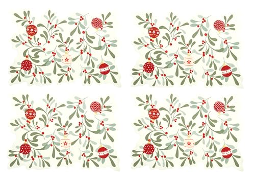 Fennco Styles Holiday Berries and Leaves Christmas Table Runner - Multicolored Festive Table Cover for Winter Holidays, Home Decor, Family Gatherings
