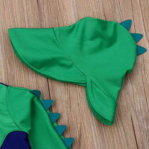 Styles I Love Baby Toddler Boys Crocodile One-Piece Short Sleeve Zipper Rash Guard & Sun Hat 2pcs Swimsuit Beach Bathing Suit