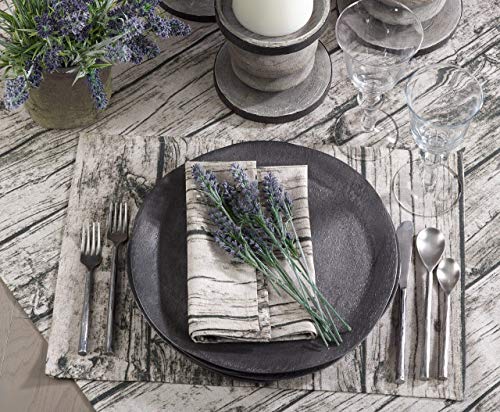 Fennco Styles Country Wood Grain Design Cotton Tablecloth - Natural Table Cover for Everyday Use, Banquets, Holiday Gathering and Outdoor Events