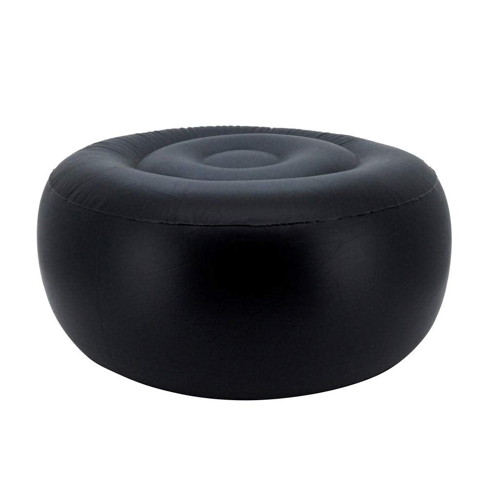 Fennco Styles Modern Tropic Design Round Indoor & Outdoor Pouf – 200lbs Weight Capacity Removable Cover Ottoman for Low Seat, Bedroom, Backyard and Living Room Décor