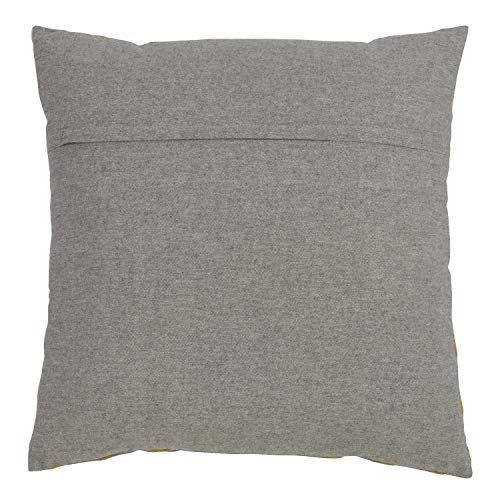 Fennco Styles Moutarde Collection Bohemian Cross Hatch 100% Pure Cotton 18 x 18 Inch Throw Pillow with Case & Insert – Blue Grey Lumbar Pillow for Couch, Bedroom and Living Room Décor