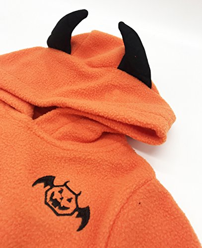 stylesilove Halloween Unisex Toddler Baby Boys Girls Orange Fleece Pumpkin Hooded Long Sleeve Romper
