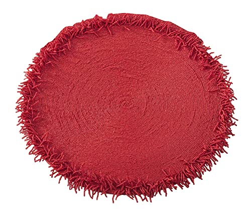 Fennco Styles Isla Handmade Glass Beaded Design 15-inch Round Placemat - 1-Piece