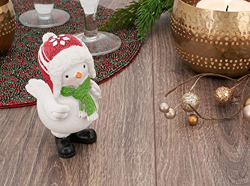 Fennco Styles Decorative Resin Perched Bird Sculpture Figurine for Farmhouse, Tabletop, Bookshelf, Garden, Christmas and Holiday Décor