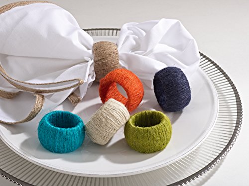 Fennco Styles Decorate with Jute Classic Design Napkin Rings - Set of 4