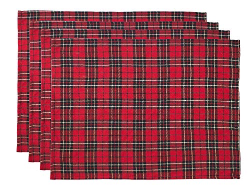 Fennco Styles Holiday Tartan Plaid Dazzle Christmas Decorative Table Runner - Red Table Cover for Winter Holidays, Home Decor, Family Gatherings
