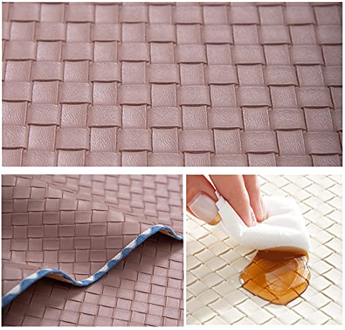 Fennco Styles Modern Basket Weave Placemats 13" W x 18" L, Set of 4 - Woven Table Mats Heat Resistant Insulation Anti-Slip for Home, Boho Décor, Dining Table, Banquets and Special Events