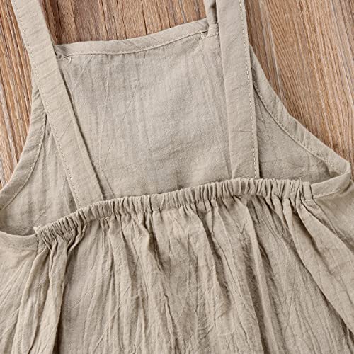 stylesilove Unisex Baby Solid Sleeveless Jumpsuit Romper Cotton Overalls Toddler Boys Girls Backless Romper Summer Outfit