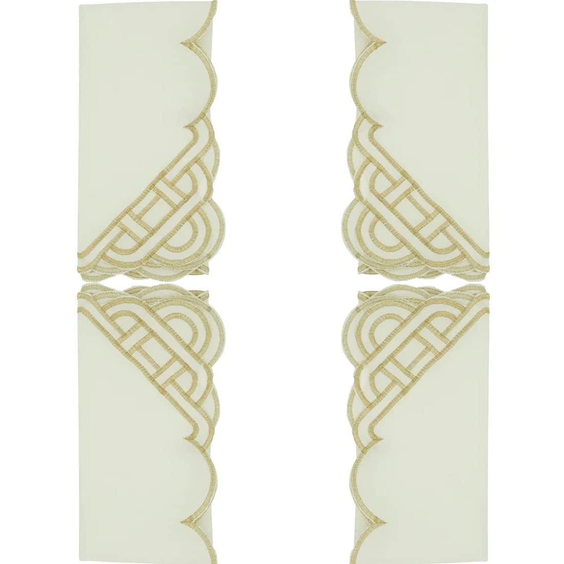 Fennco Styles Braid Emroidered Metallic Border Table Runner 16" W x 54" L - Silver Table Cover for Home Décor, Everyday Use, Christmas, Banquets and Special Events
